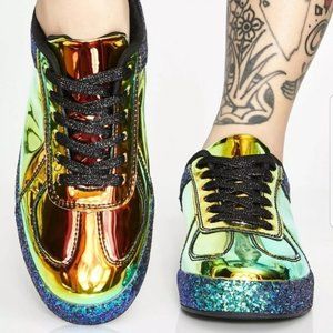Mermaid Rainbow Hologram Glitter Kicks Sneaker New